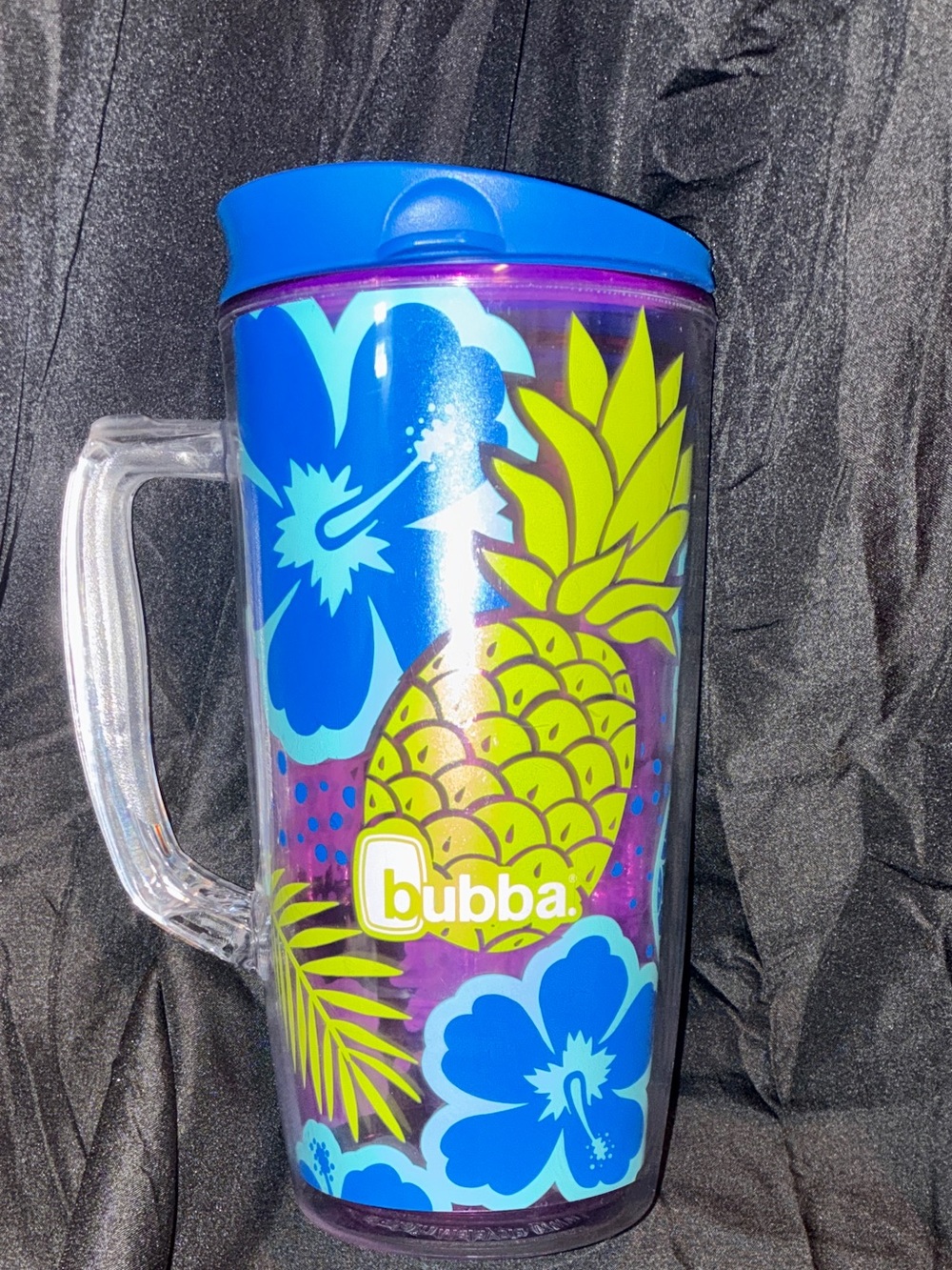 Bubba Insulated Travel Mug Tumbler Pineapple Floral Blue Lid